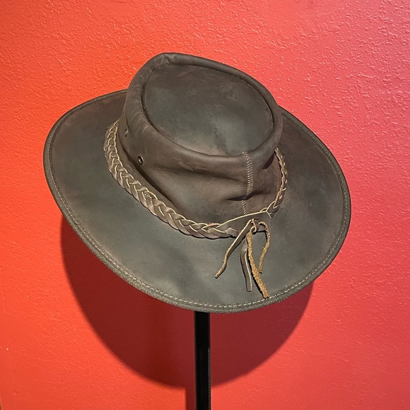 Brown Leather Aussie Hat - Picture 4 of 4
